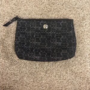 Coach Black and Gray Monogram Pouch